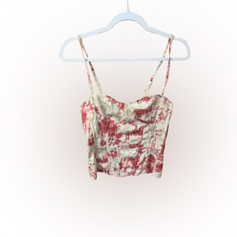 PrettyLittleThing Fuchsia Tie Dye Structured Corset Top and Skirt